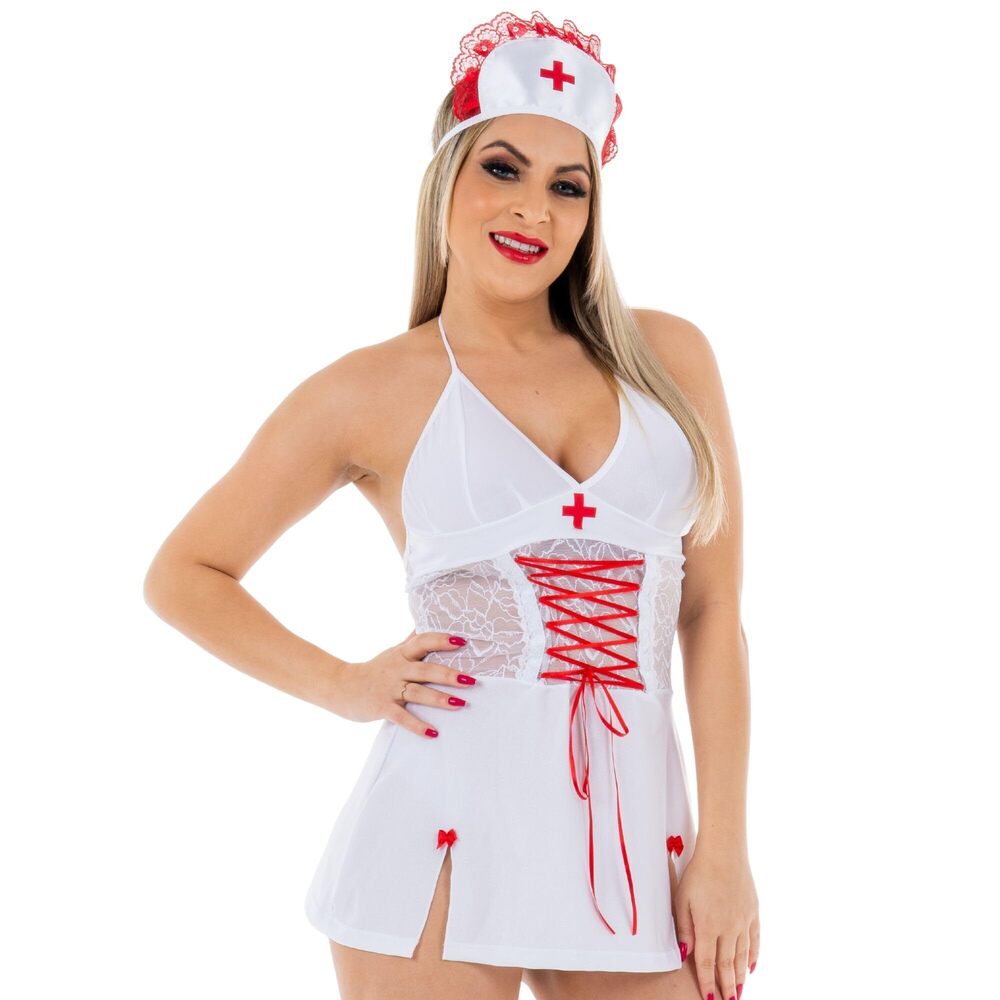 9441 Nurse Costume Lingerie Set Cosplay Nightwear Outfit with Dress